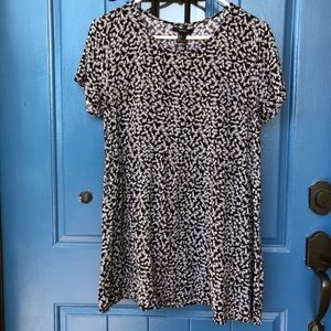 Forever21 B&W Ditsy Floral Mini Dress